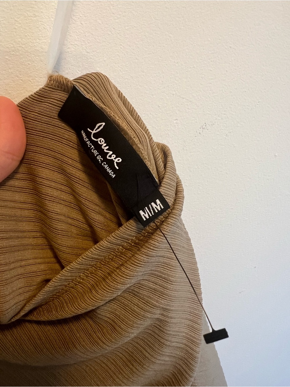 One-Shoulder Ribbed Dress in Taupe - Picture 8 of 9
